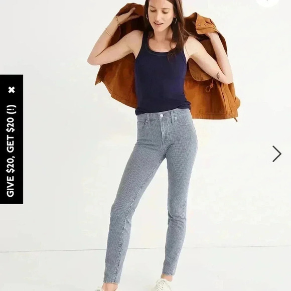 Madewell Pants - Madewell 9" Mid-Rise Skinny Jeans in Piper Stripe (Size 28